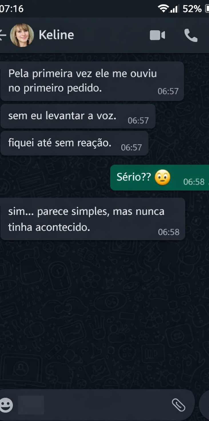 Depoimento real de mae no WhatsApp