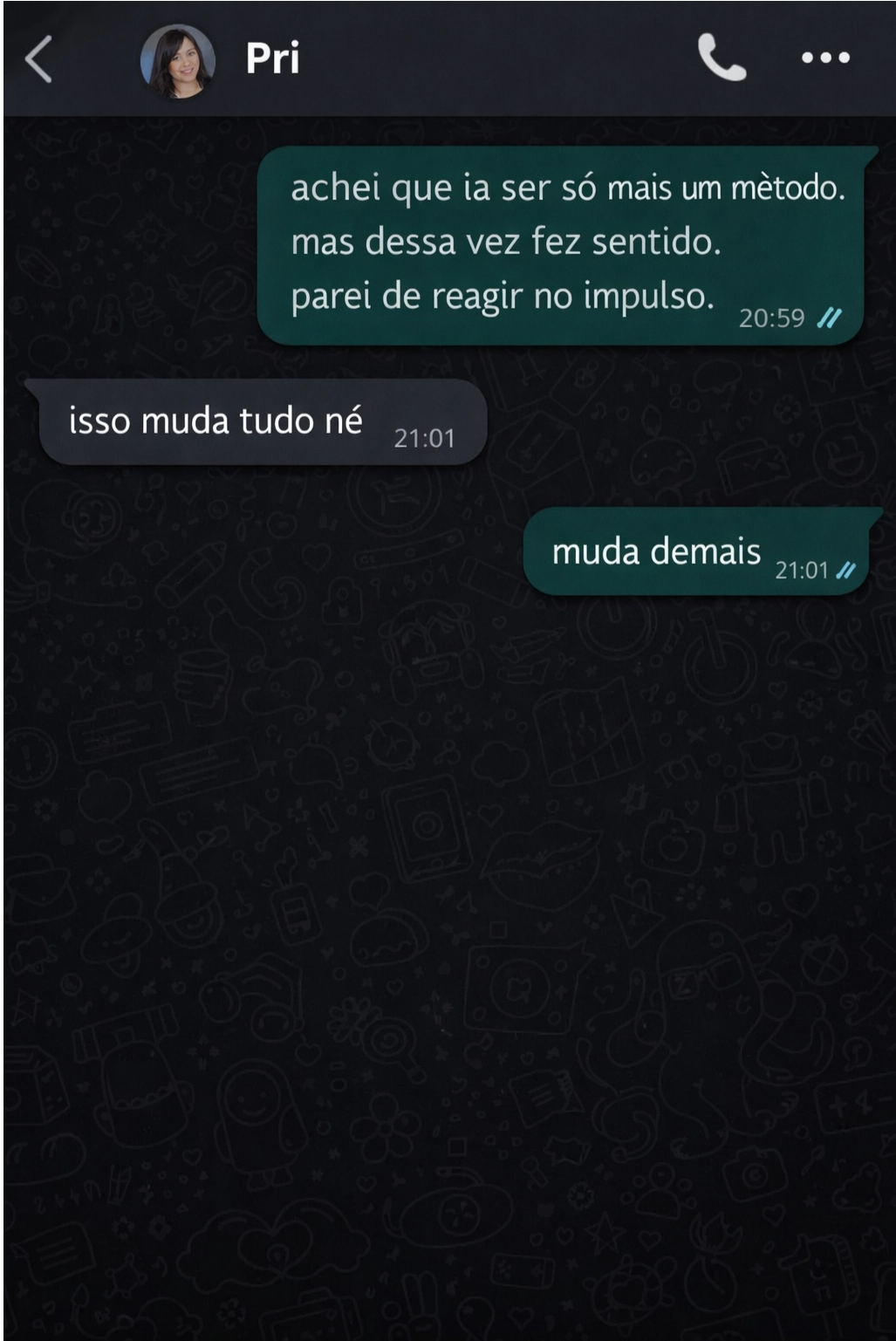 Depoimento real de mae no WhatsApp